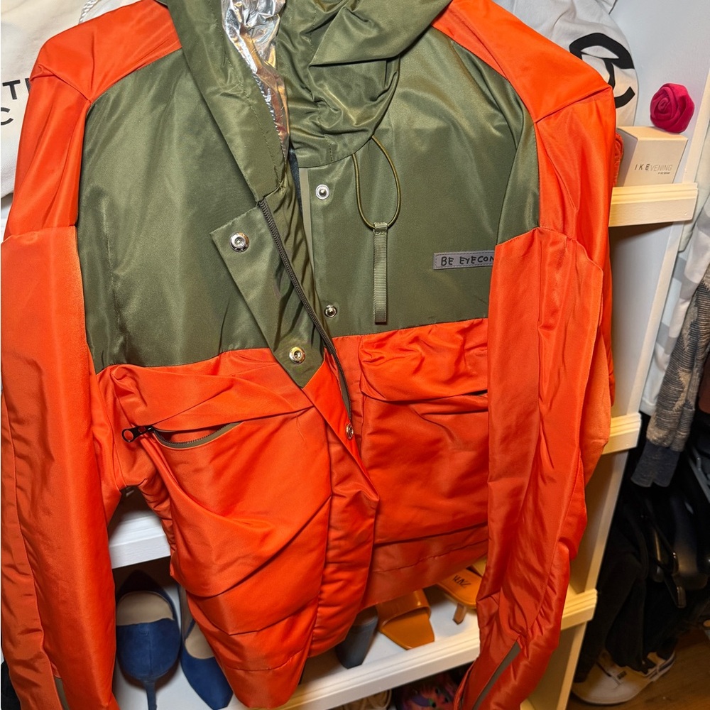Orange and Green BeEyeconic Weather Jacket